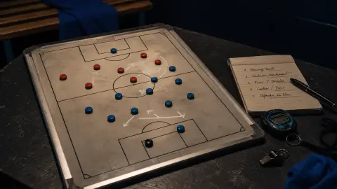 Tableau tactique de football avec aimants et mouvements de jeu